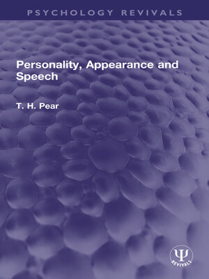 cover image of Personality, Appearance and Speech